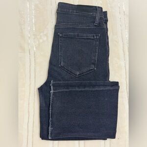 Paige Cindy High-Rise Straight Jeans – Washed Black/Charcoal (Size 29)